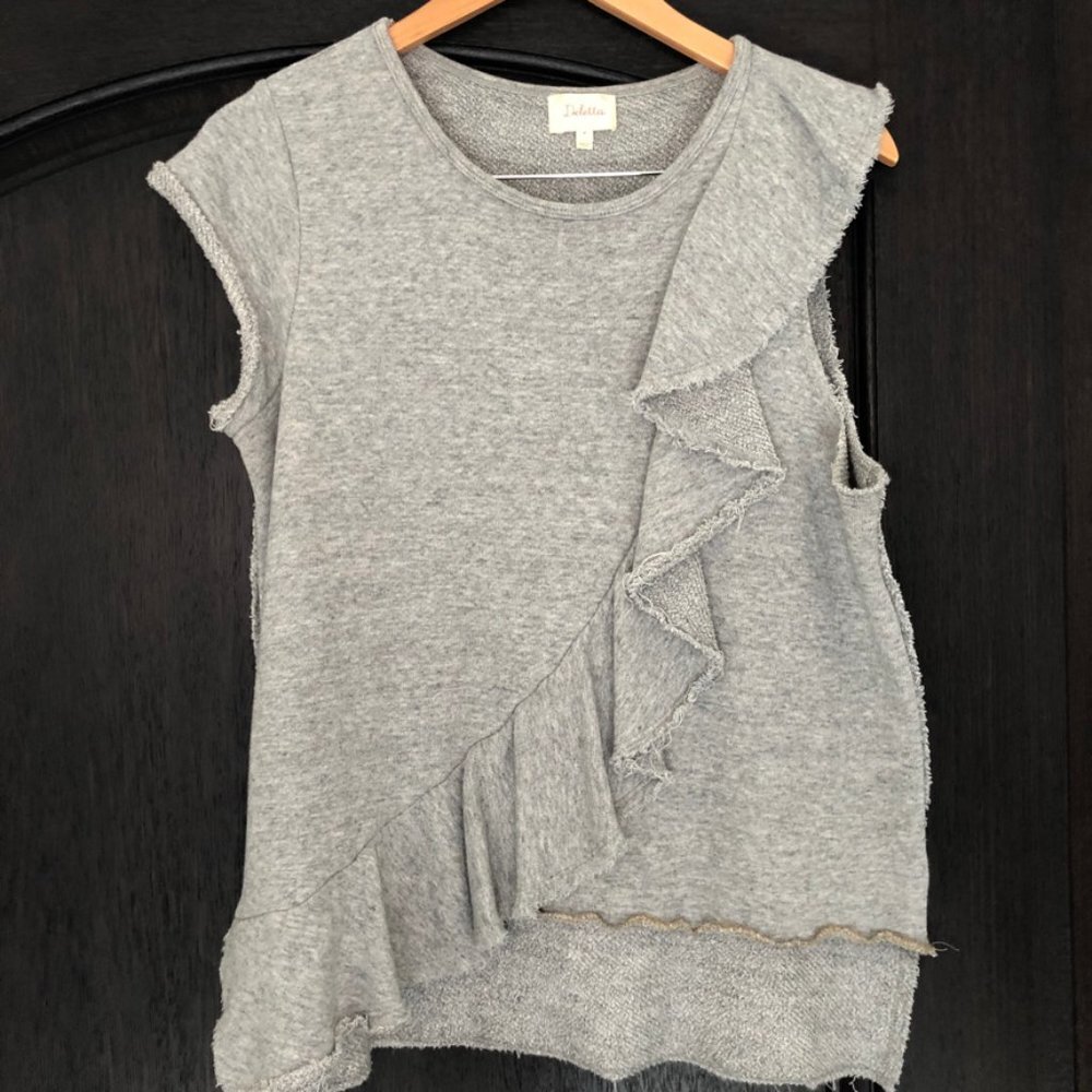 ANTHROPOLOGIE Sweatshirt Ruffle Tank